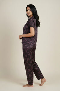 Zivame Satin Pyjama Set - Black Beauty — thumbnail 3